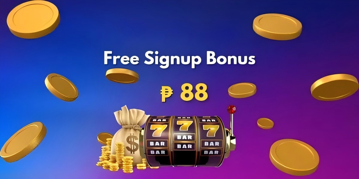 Golden coins and welcome bundle promotion artwork on a deep blue banner