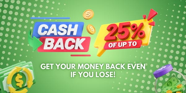 Weekly reload and free-spin drops shown on a promotional banner
